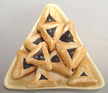 Dollhouse Miniature Triangle Plate Of Hamantashen